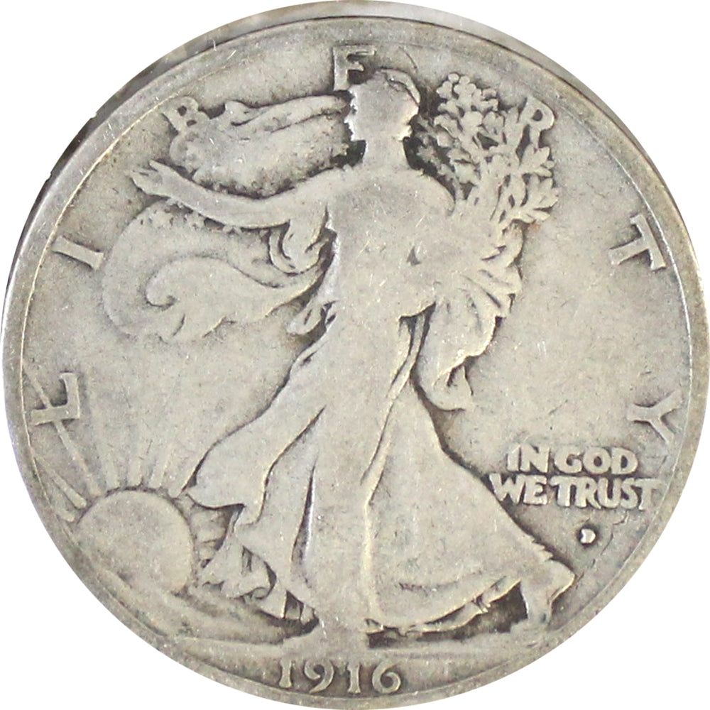 1916 D USA Half Dollar G-VG (G6) $