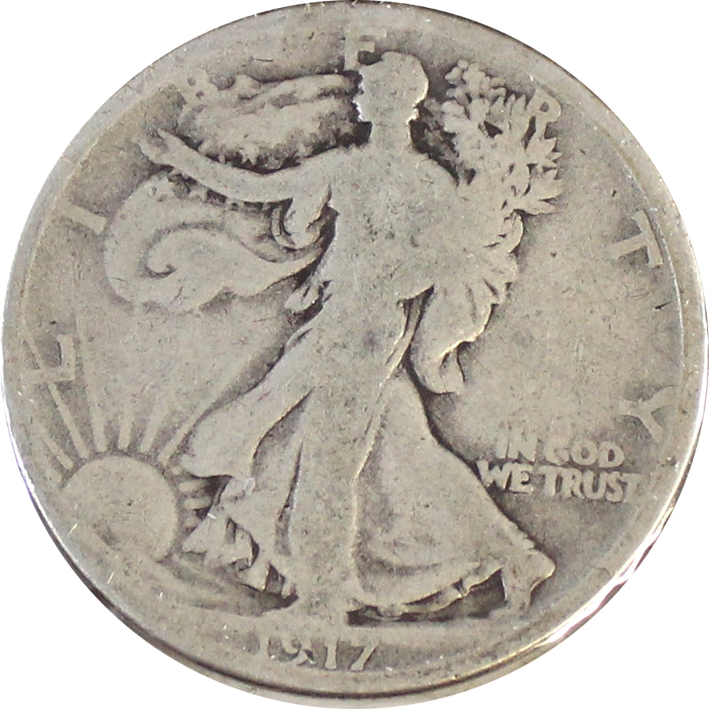 1917 S Reverse Mintmark USA Half Dollar G-VG (G6)
