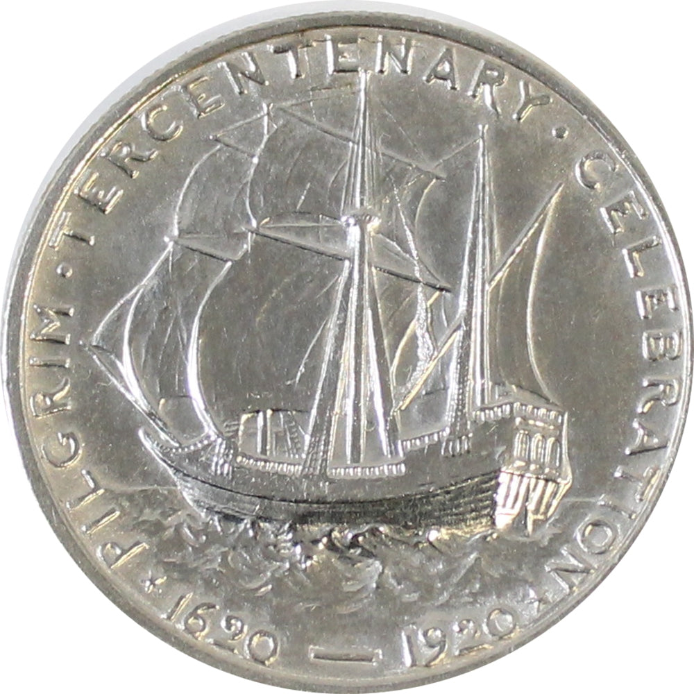 1920 D Pilgrim Tercentenary USA Half Dollar AU-UNC (AU55) $