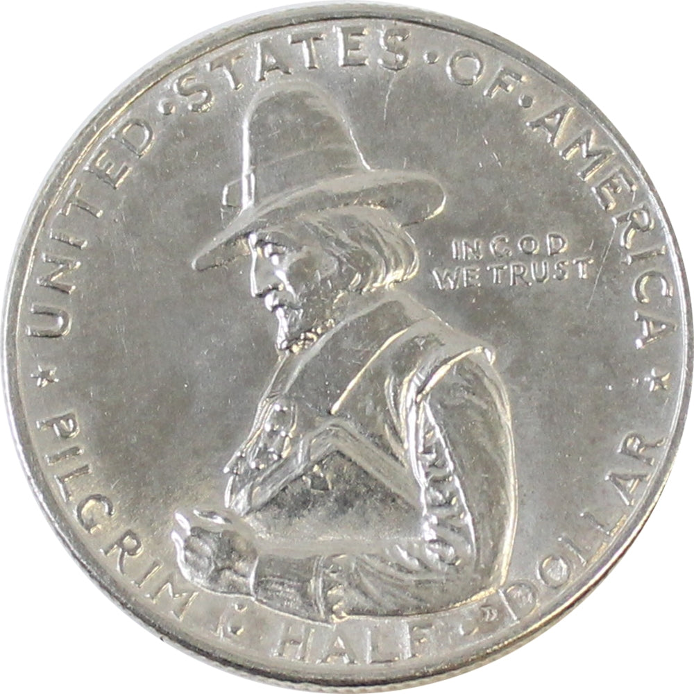 1920 D Pilgrim Tercentenary USA Half Dollar AU-UNC (AU55) $