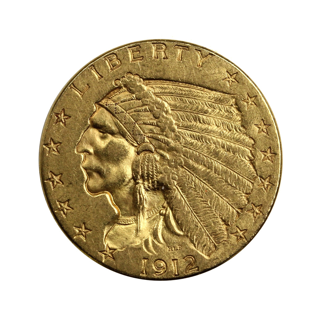 1912 USA $2.50 Gold Quarter Eagle EF-AU (EF45)