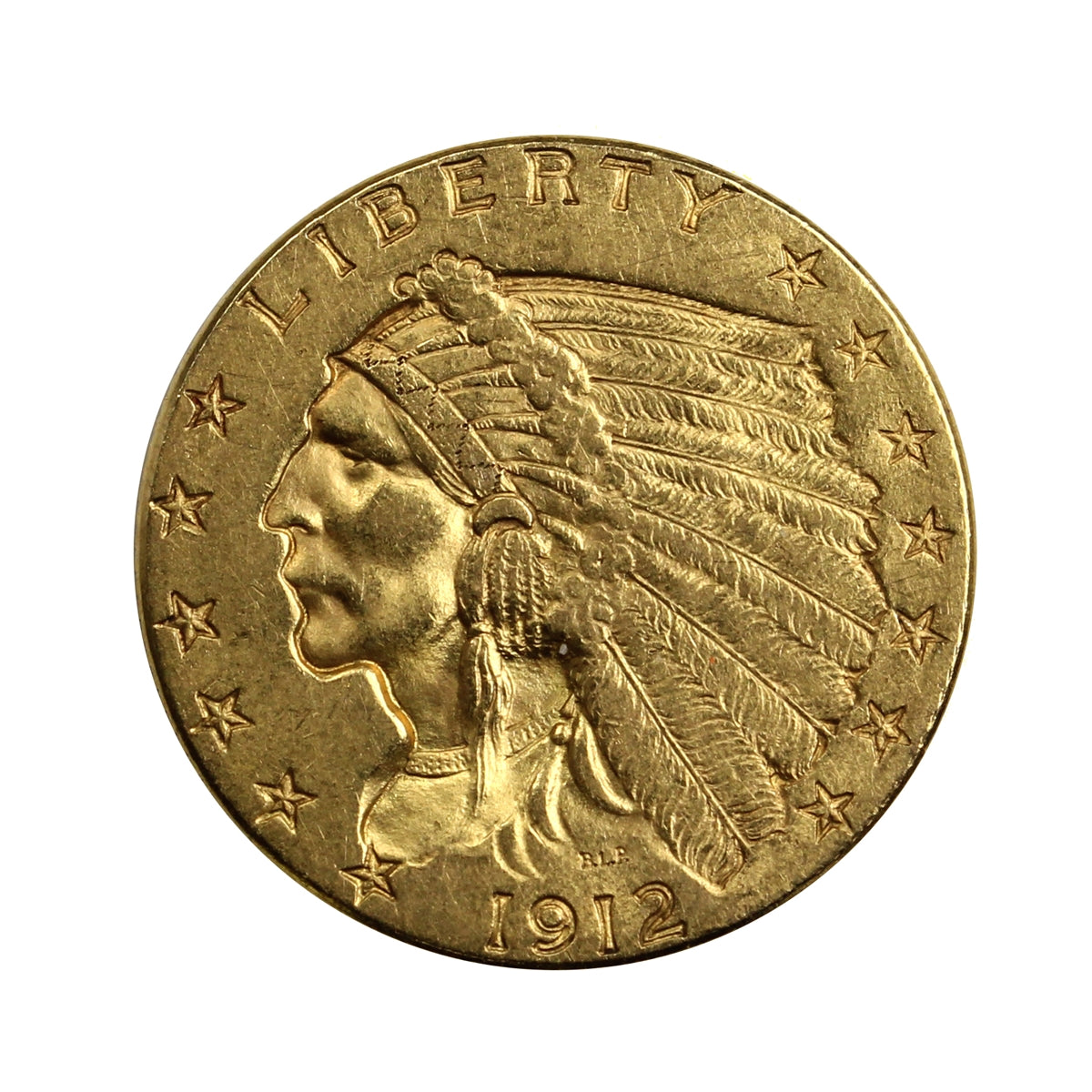 1912 USA $2.50 Gold Quarter Eagle EF-AU (EF45)
