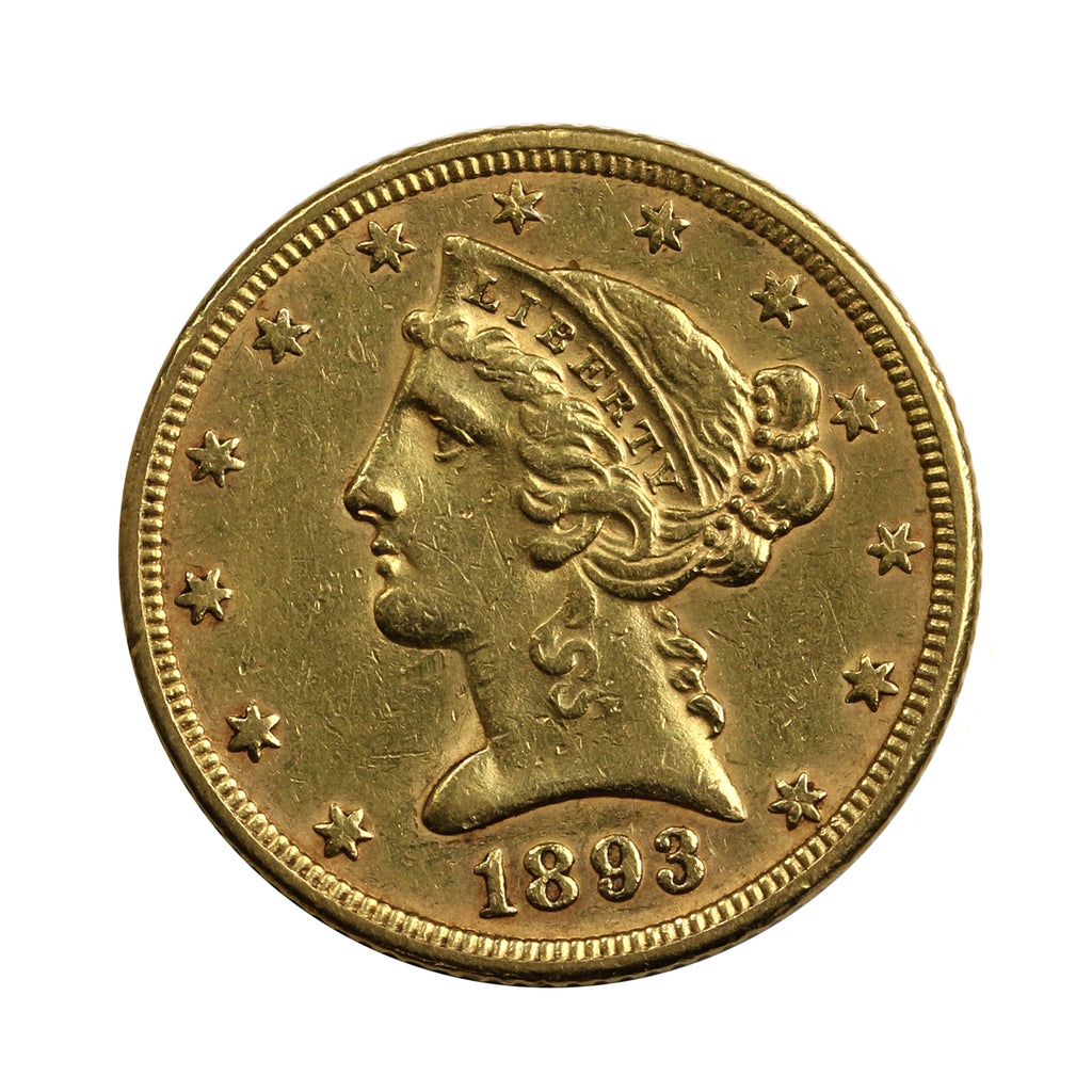 1893 USA $5 Gold Half Eagle Extra Fine (EF40)
