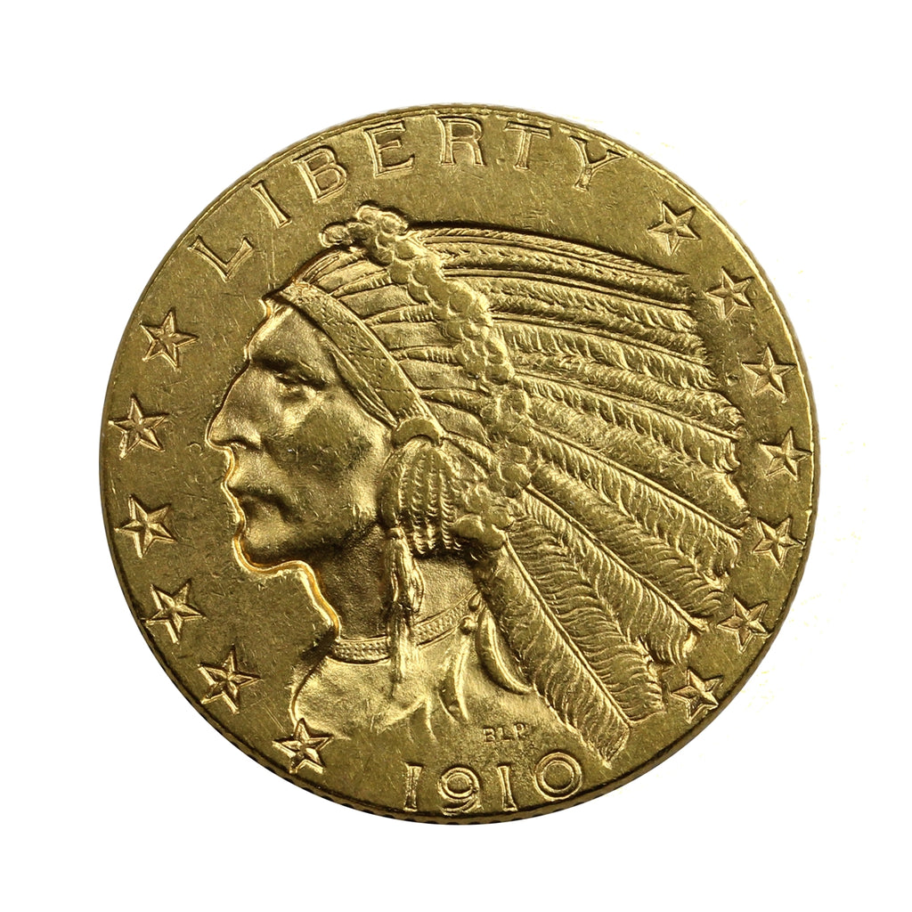 1910 USA $5 Gold Half Eagle AU-UNC (AU55)