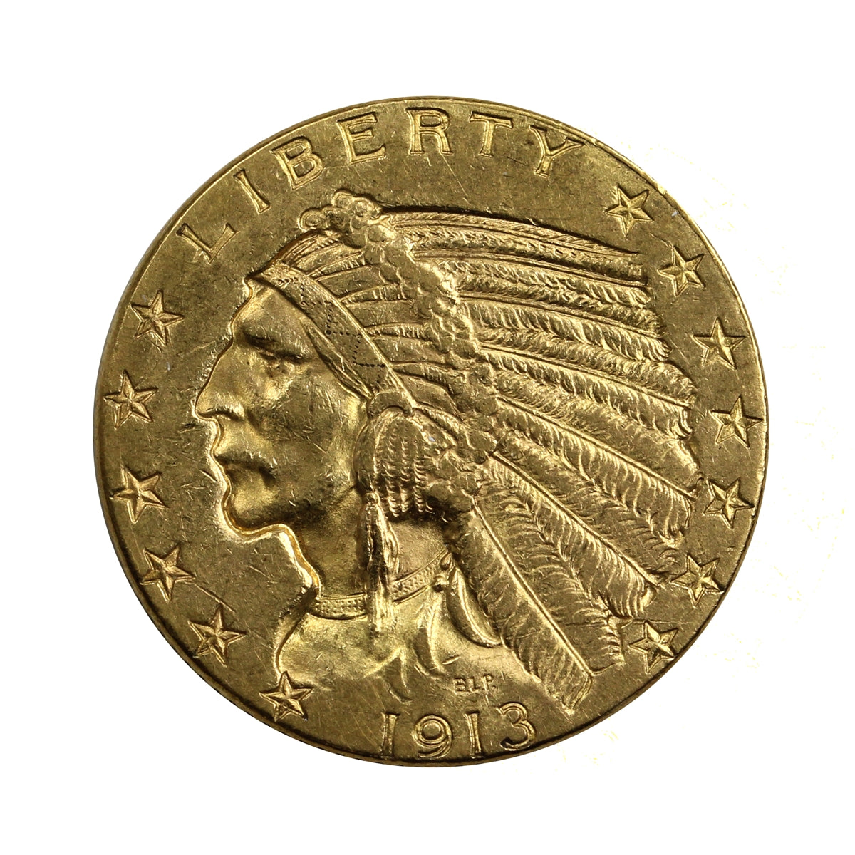 1913 USA $5 Gold Half Eagle EF-AU (EF45)
