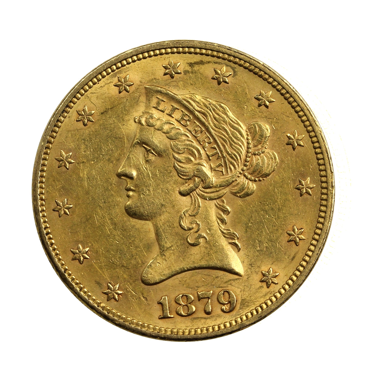 1879 USA $10 Gold Eagle AU-UNC (AU55)