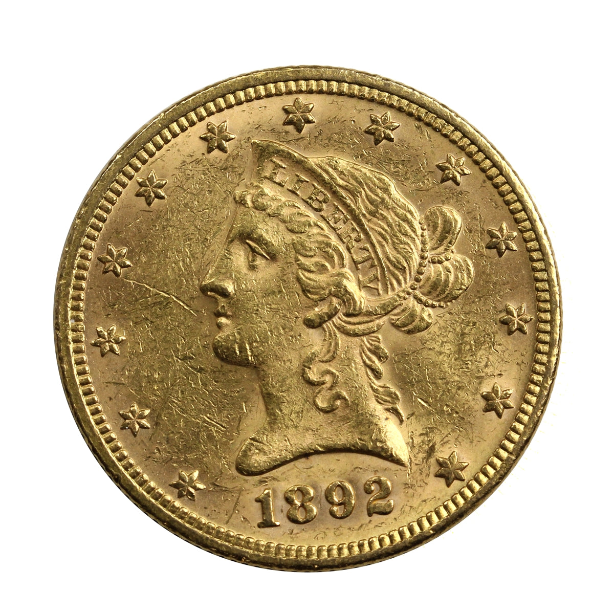 1892 USA $10 Gold Eagle AU-UNC (AU55)