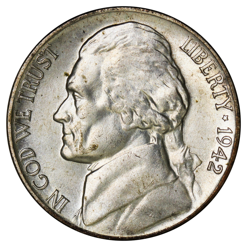 1942 P Silver USA Nickel Brilliant Uncirculated (MS63)