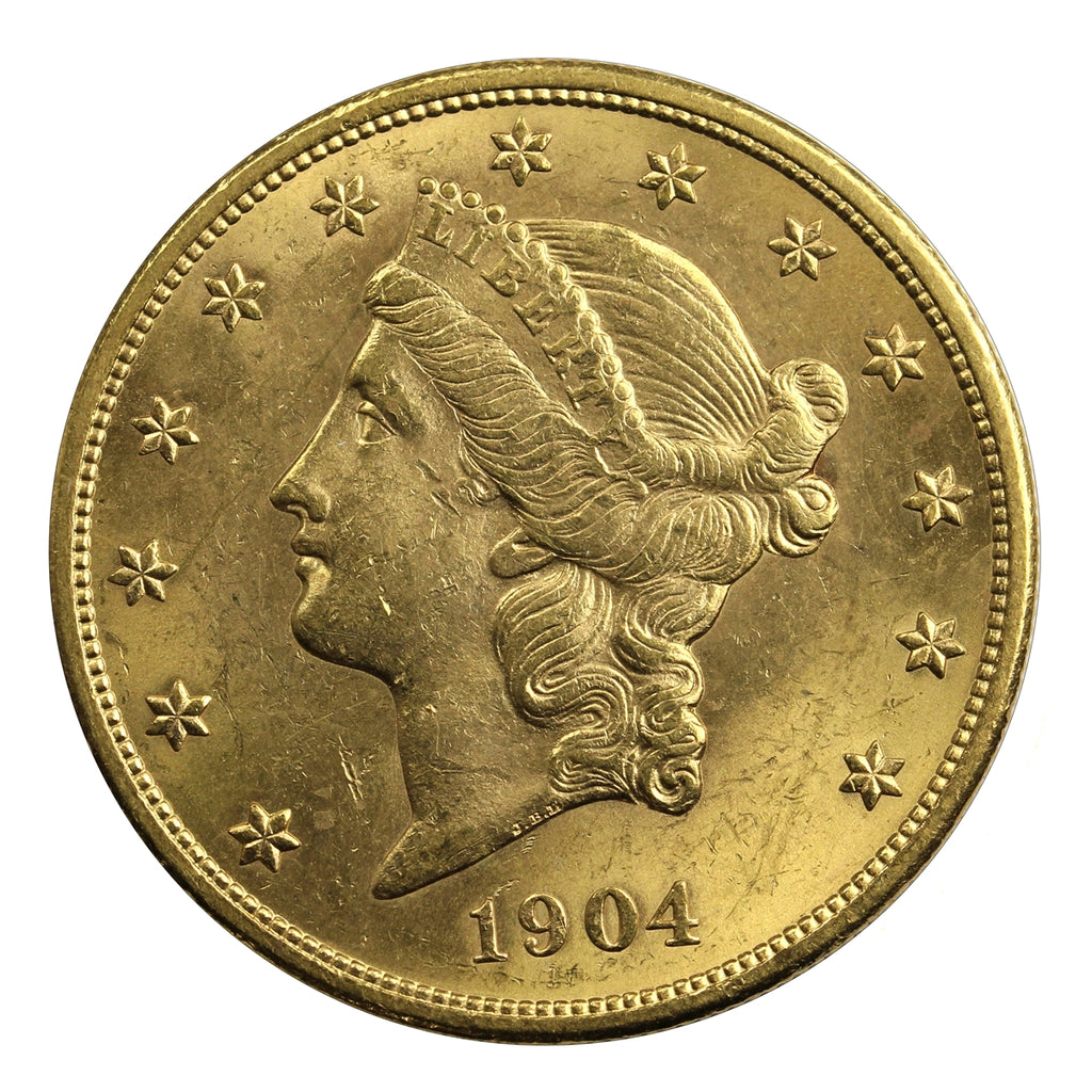 1904 USA $20 Gold Double Eagle UNC+ (MS62)