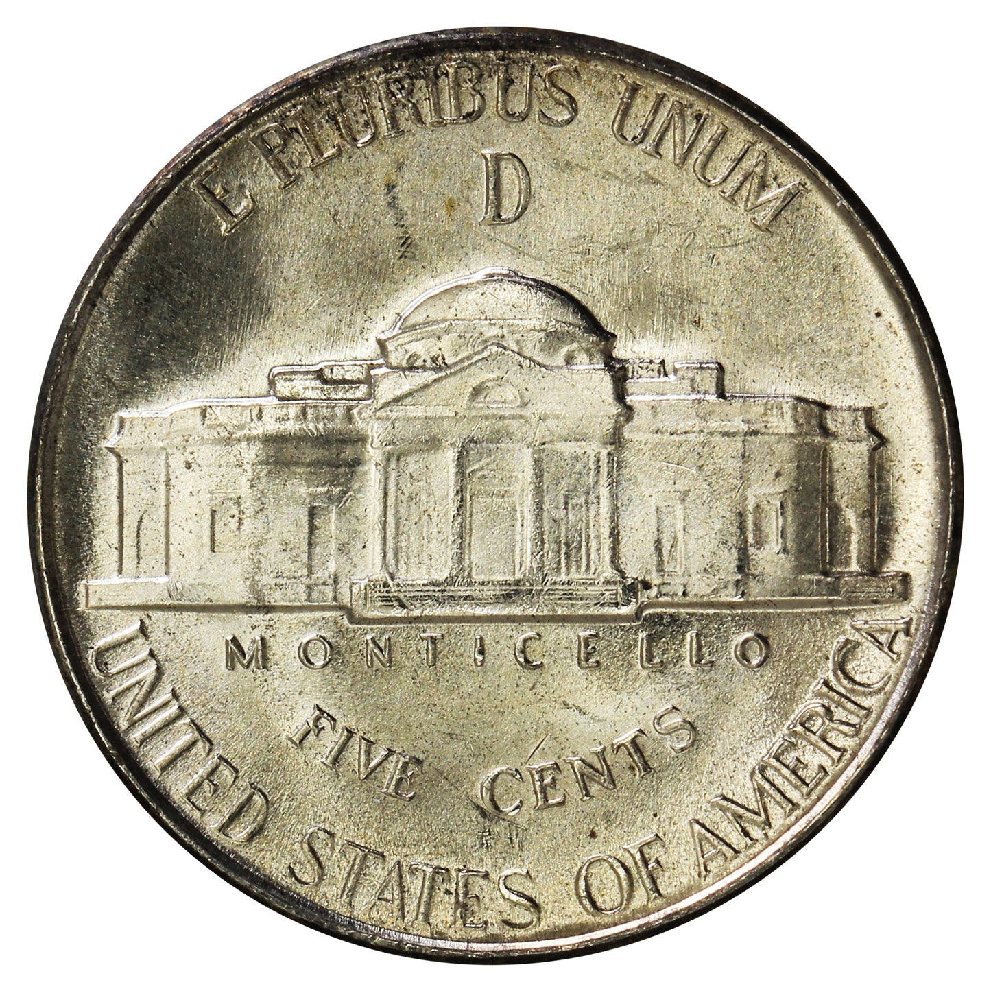 1944 D USA Silver Nickel Brilliant Uncirculated (MS63)