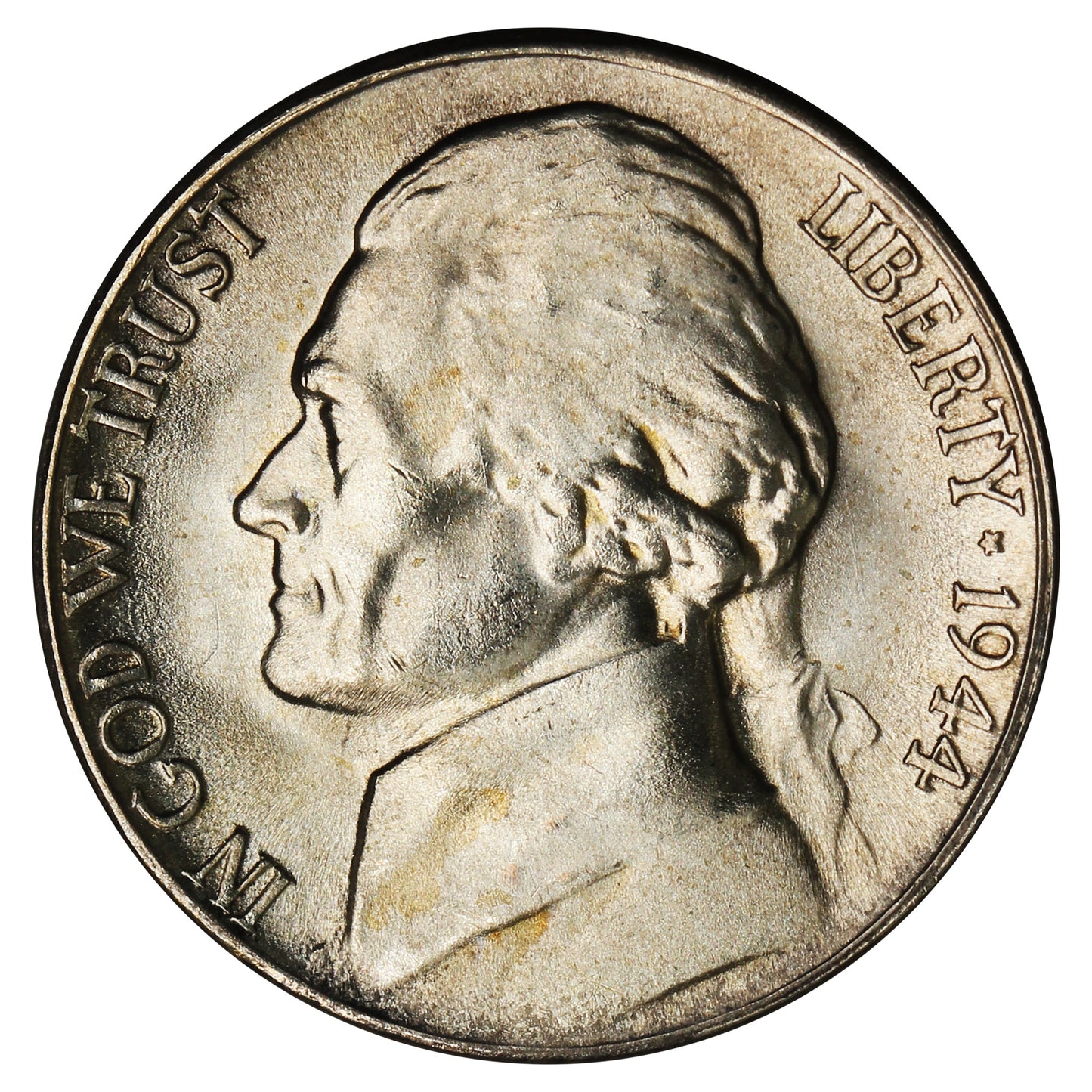 1944 S USA Silver Nickel Choice Brilliant Uncirculated (MS64)