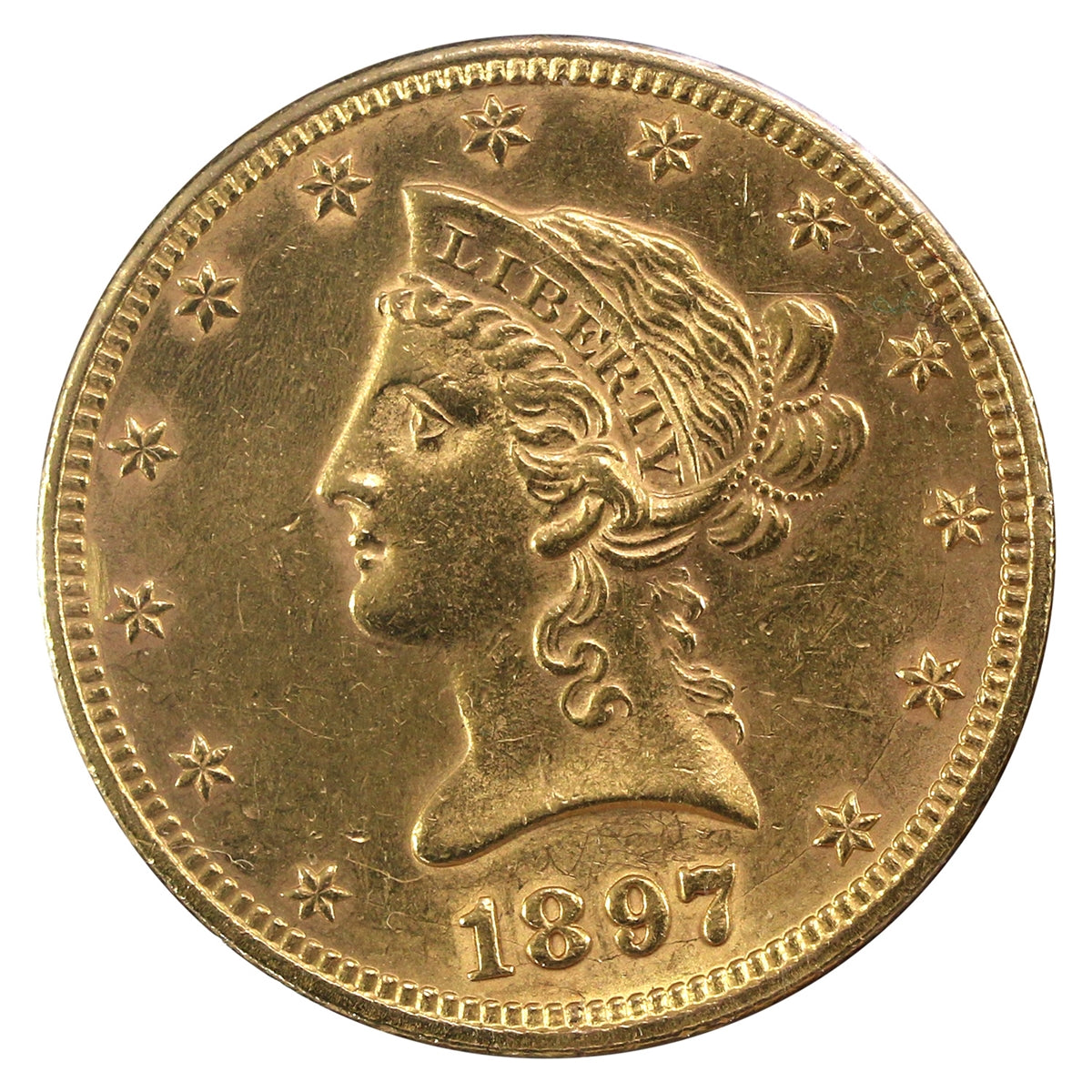 1897 USA $10 Gold Eagle Almost Uncirculated (AU50)