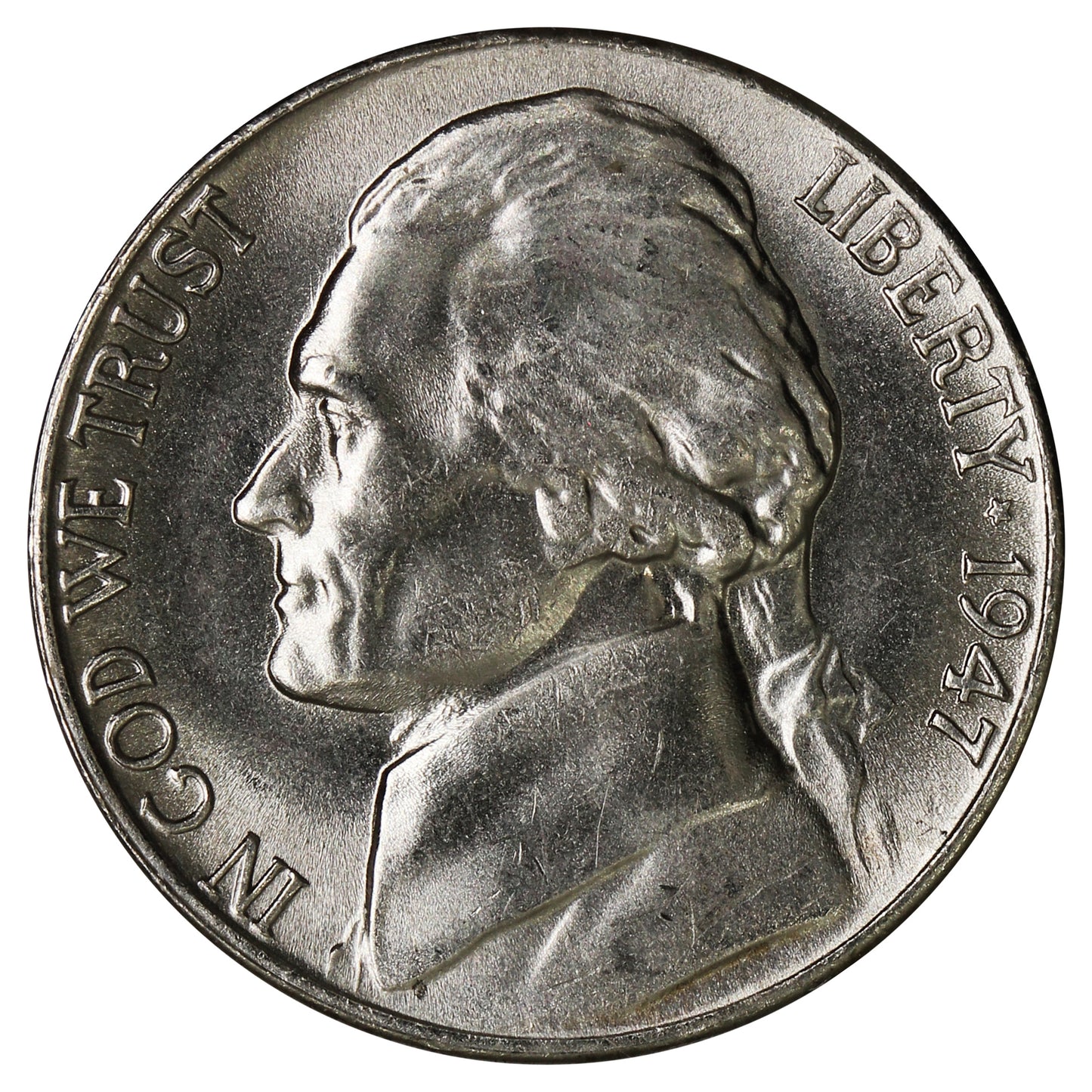 1947 S USA Nickel Choice Brilliant Uncirculated (MS64)