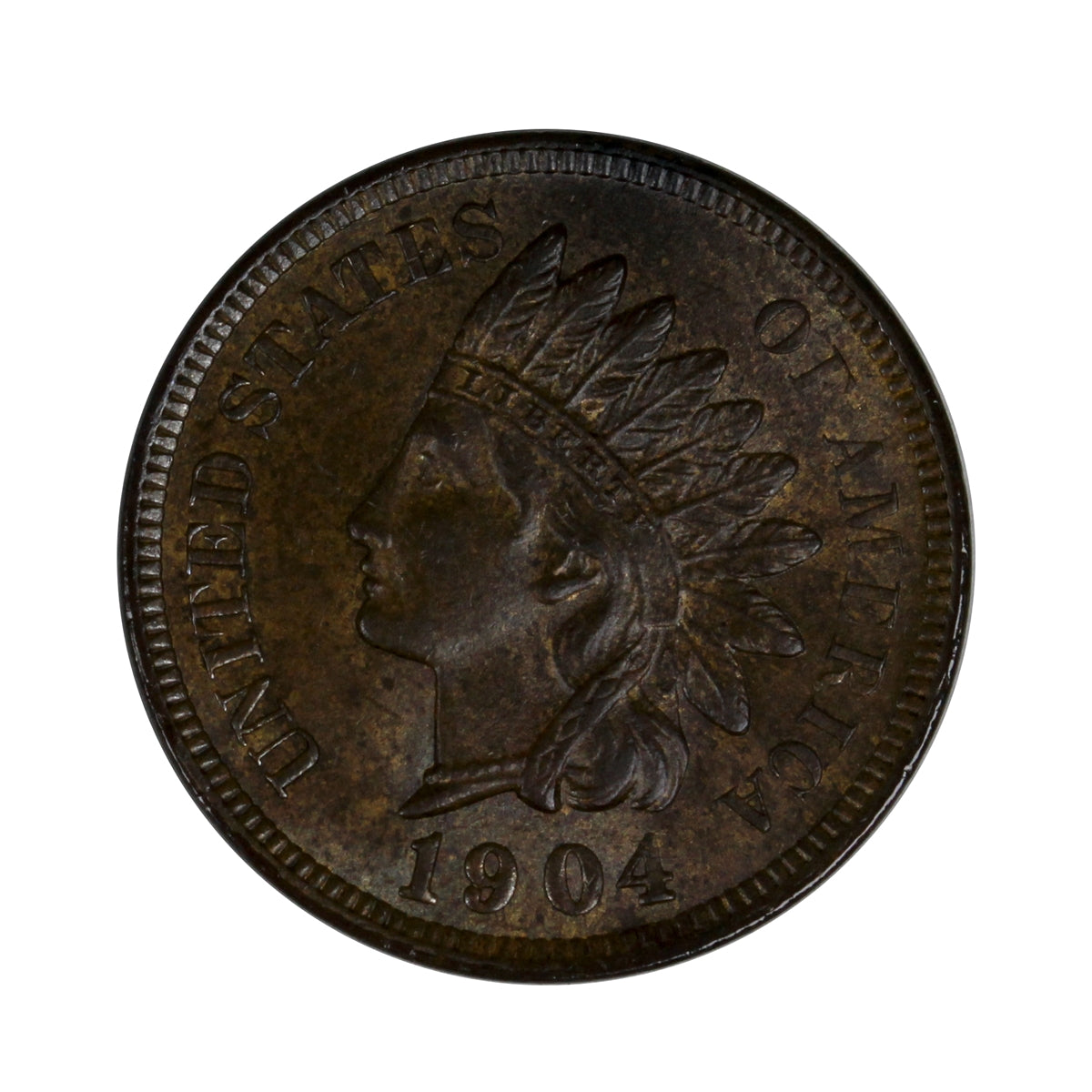 1904 USA Cent Brilliant Uncirculated (MS63) Lustrous Brown $