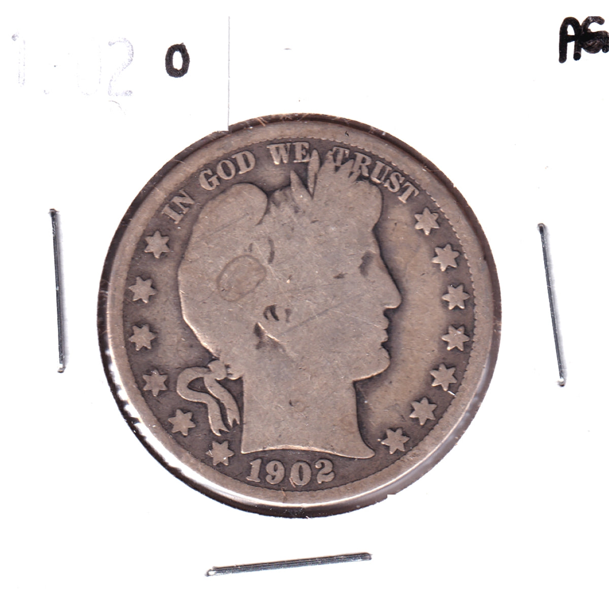 1902 O USA Half Dollar About Good (AG3)