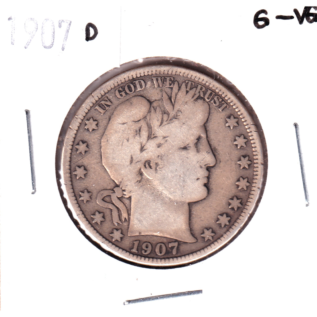 1907 D USA Half Dollar G-VG (G6)