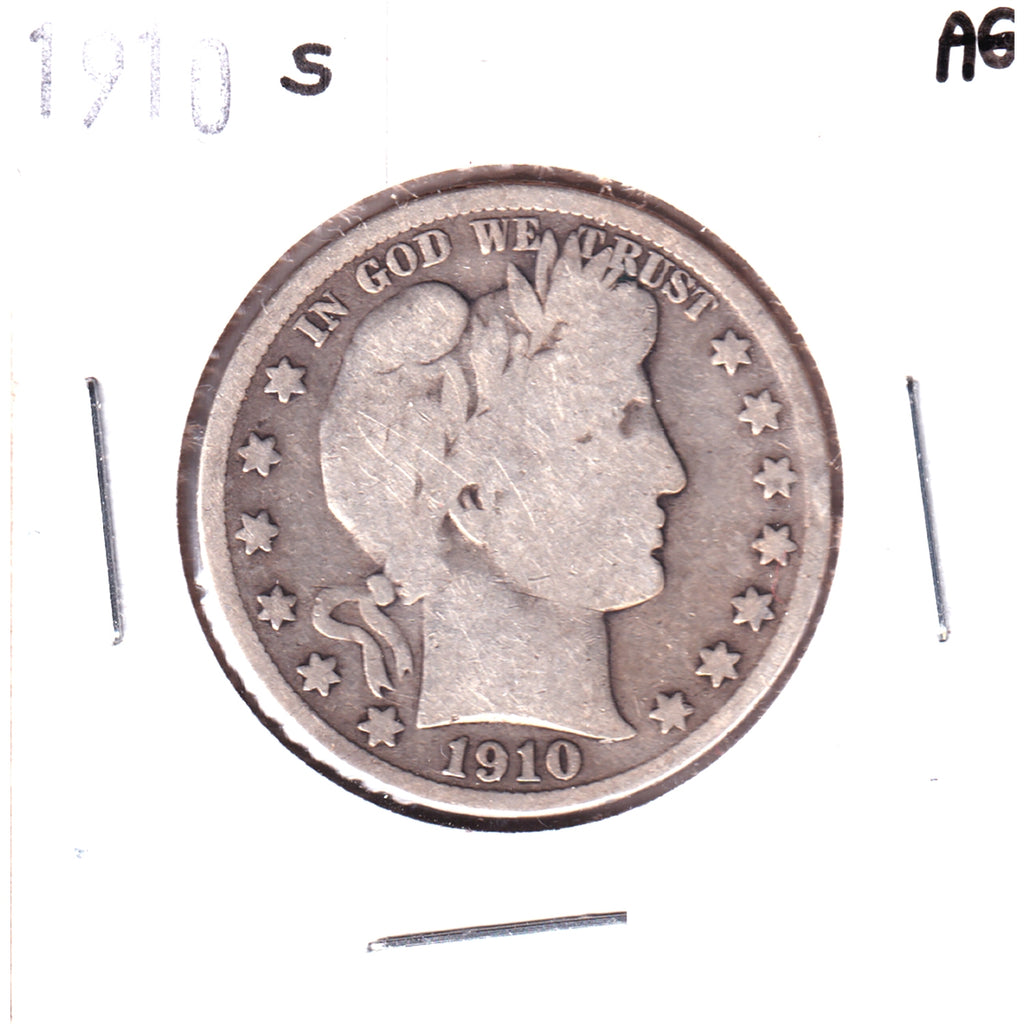 1910 S USA Half Dollar About Good (AG3)