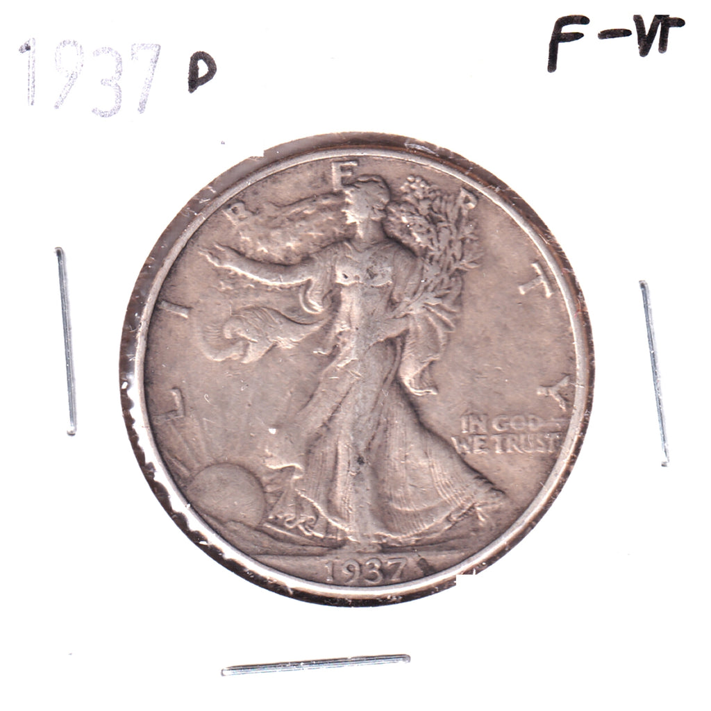 1937 D USA Half Dollar F-VF (F15)