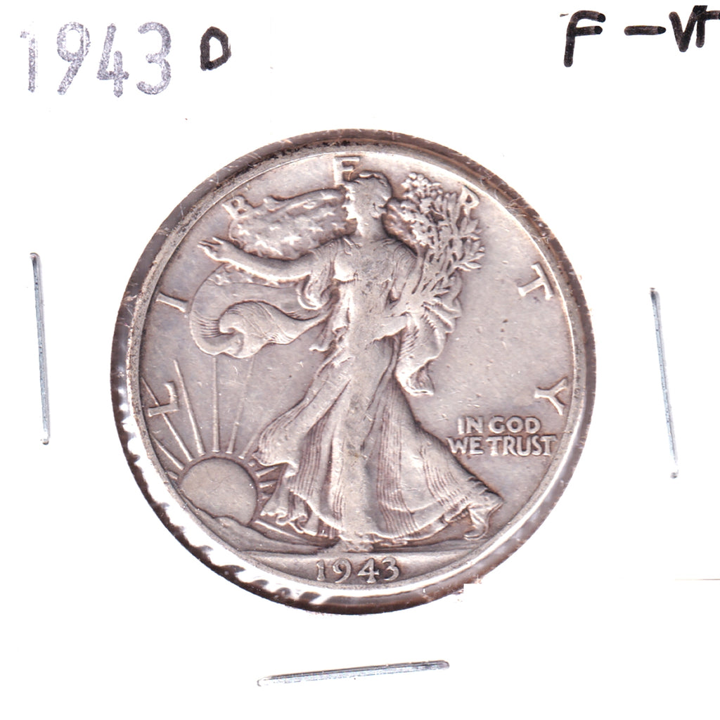 1943 D USA Half Dollar F-VF (F15)