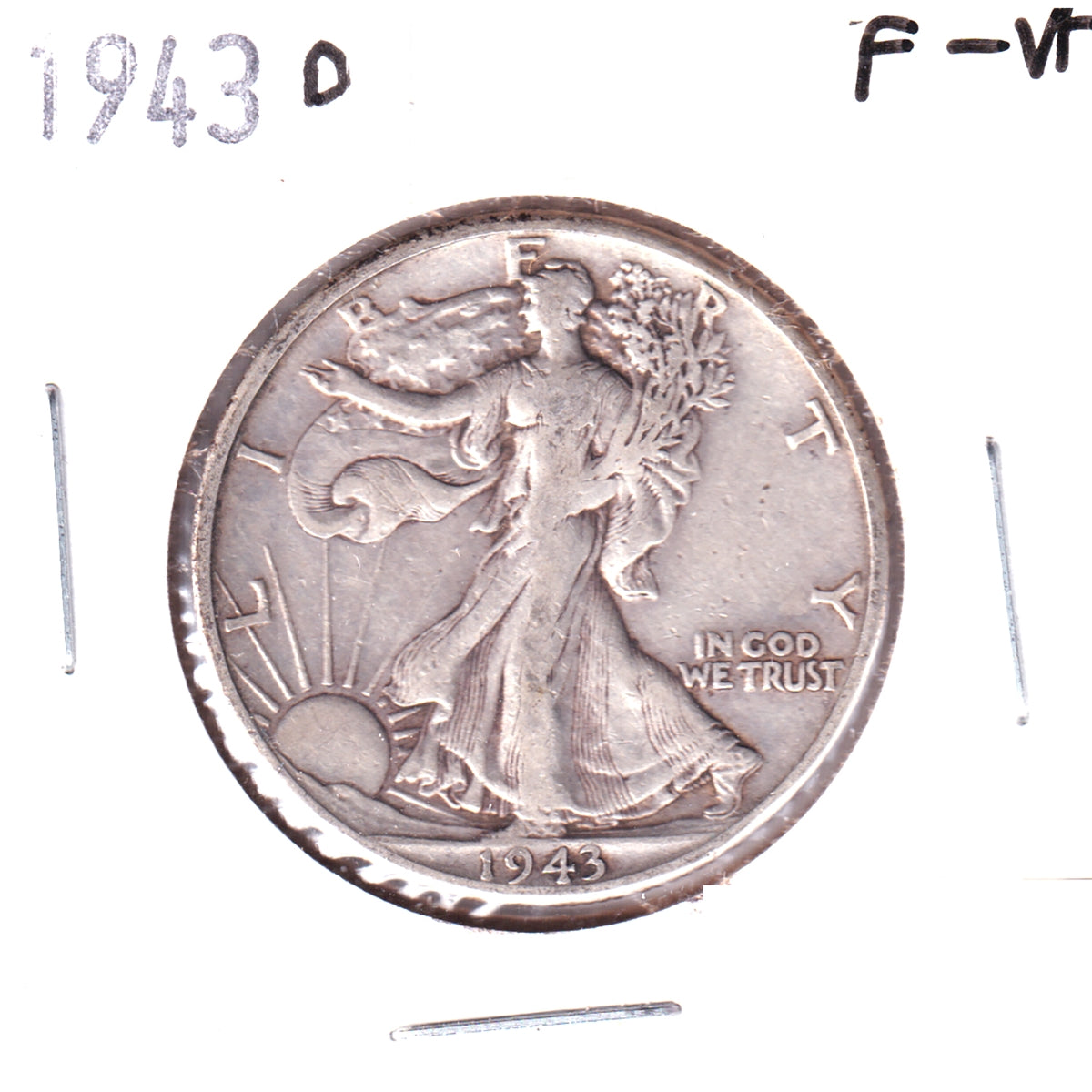 1943 D USA Half Dollar F-VF (F15)