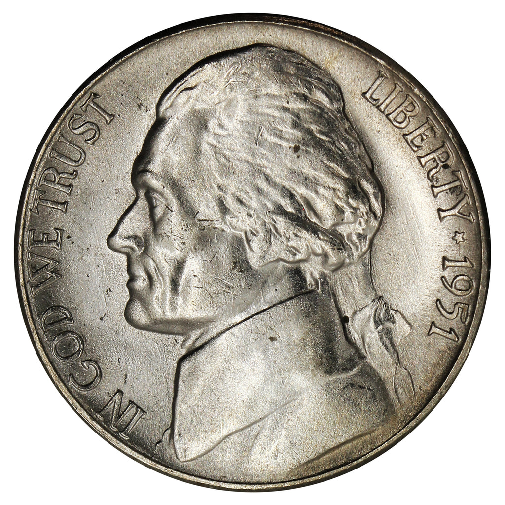 1951 S USA Nickel Choice Brilliant Uncirculated (MS64)
