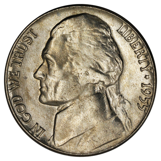 1955 D USA Nickel Choice Brilliant Uncirculated (MS64)