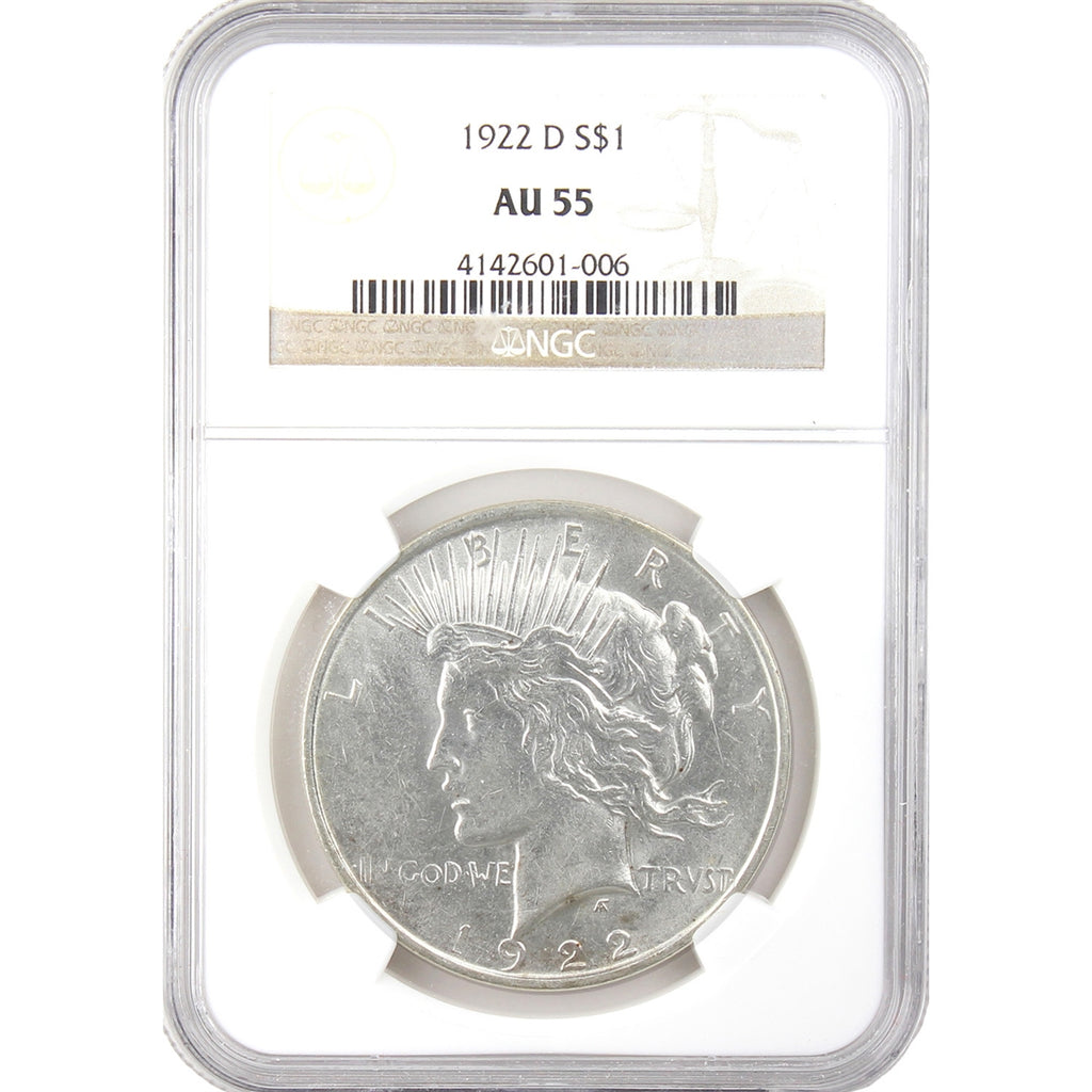 1922 D USA Dollar NGC Certified AU55