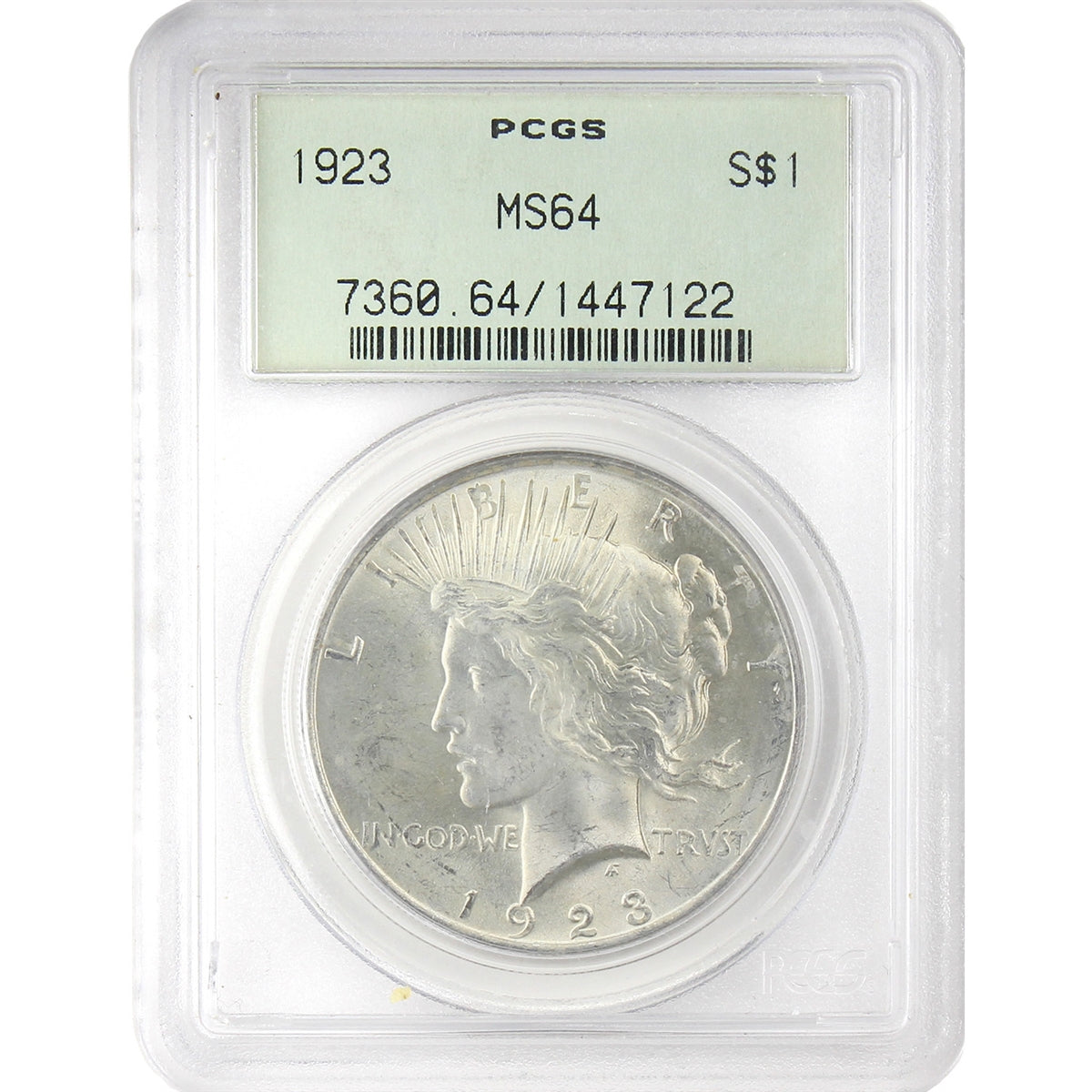 1923 USA Dollar PCGS Certified MS64