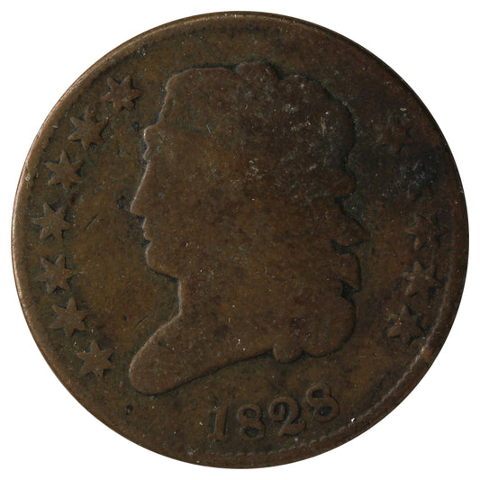 1828 12 Stars USA Half Cent Good (G-4) $