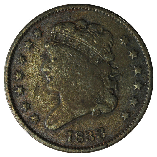 1833 USA Half Cent Very Good (VG-8)