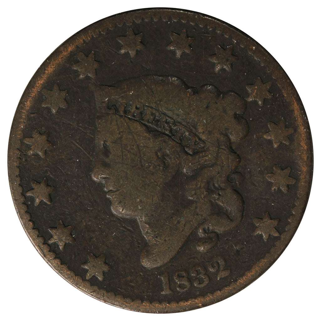 1832 Medium Letters USA Cent G-VG (G6) $
