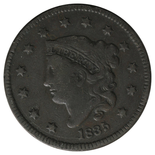 1835 Small 8 & Stars USA Cent Very Fine (VF-20) $