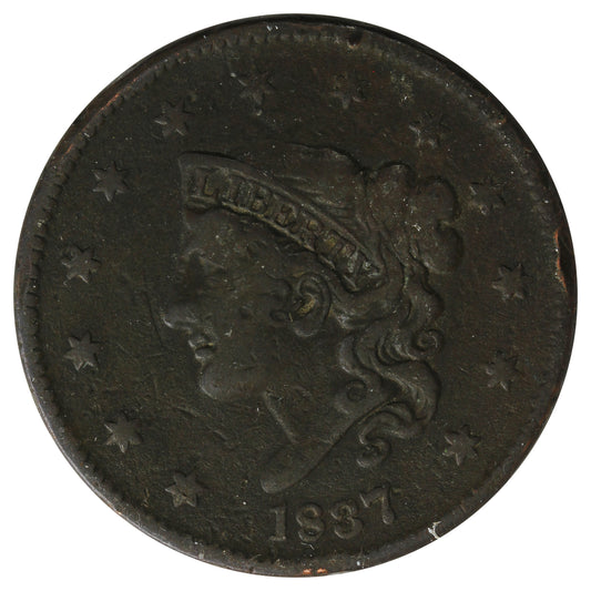 1837 Medium Letters USA Cent F-VF (F-15) $