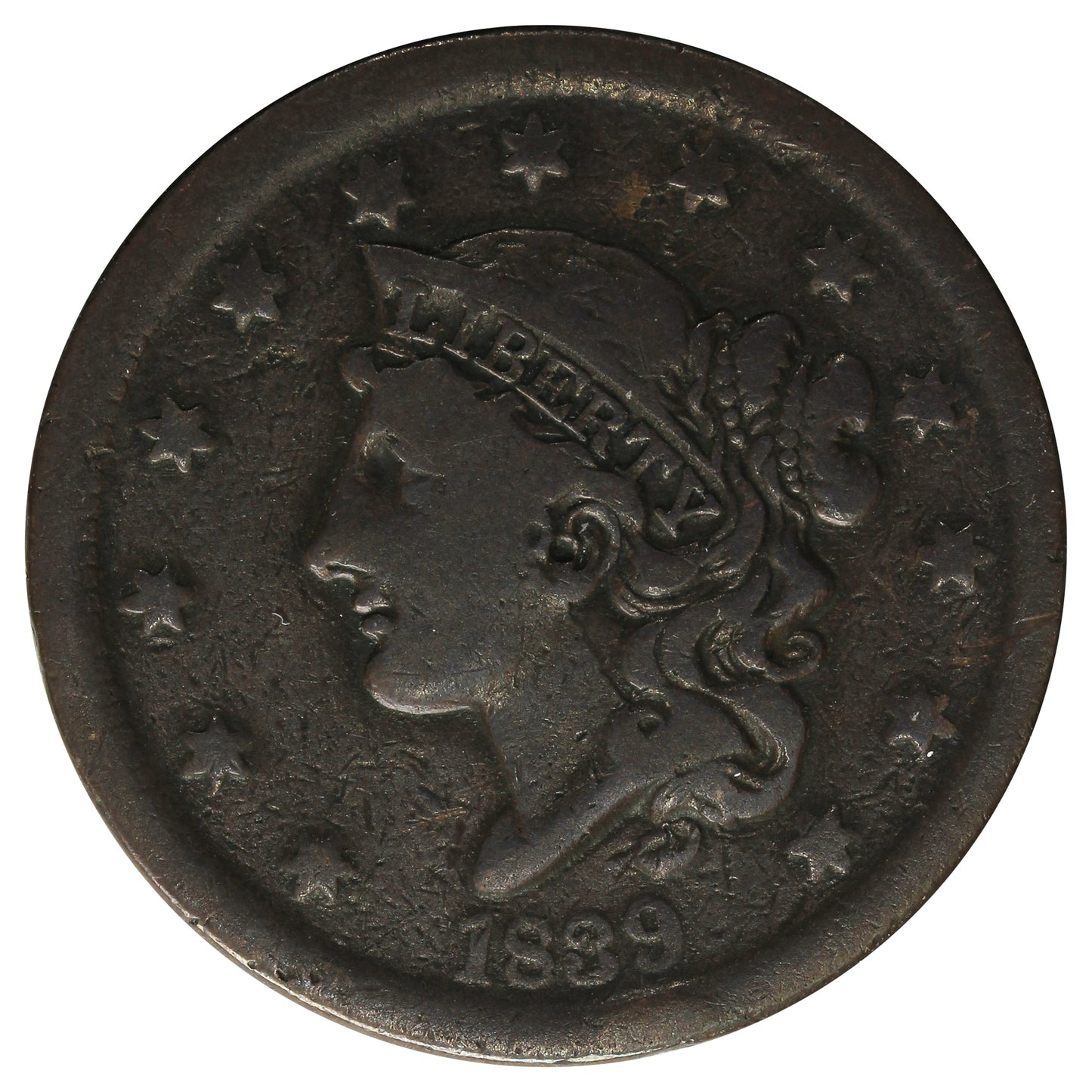 1839 Head of 1838 Cent VG-F (VG-15) $