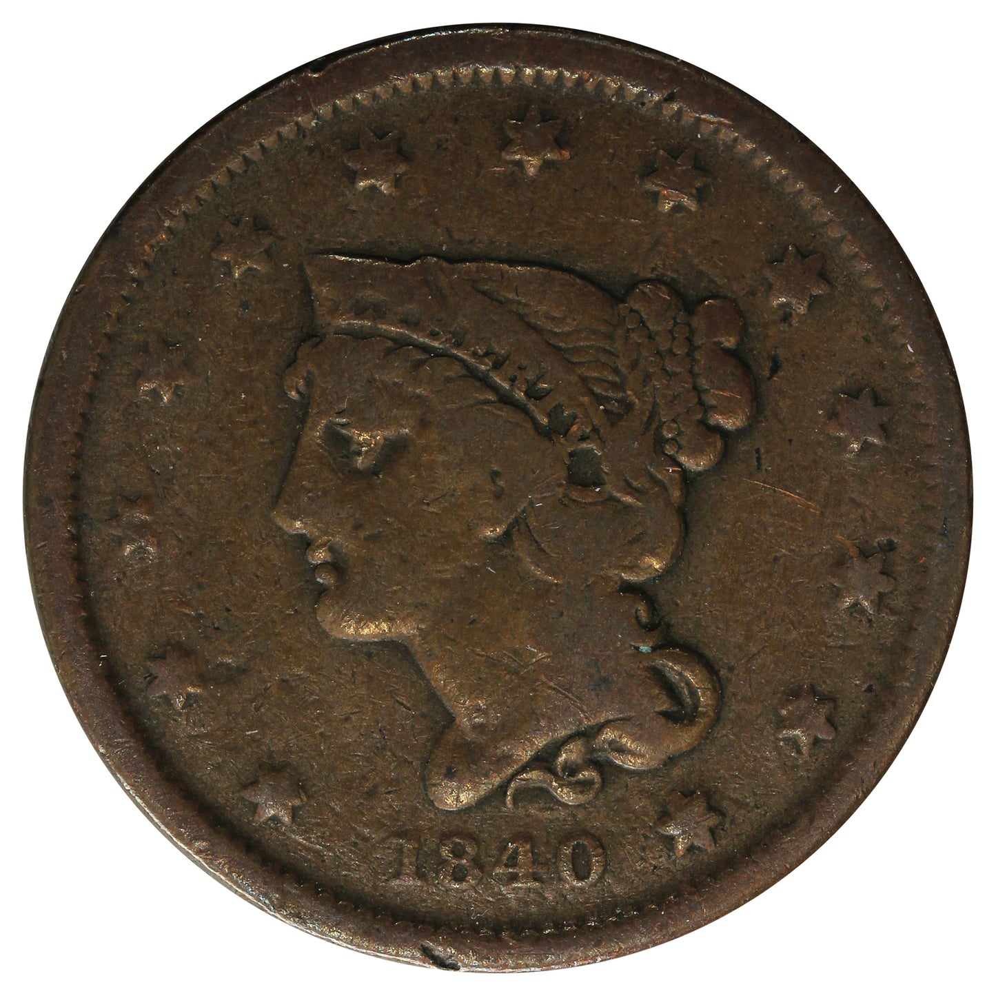 1840 Small Date USA Cent Very Good (VG8) $