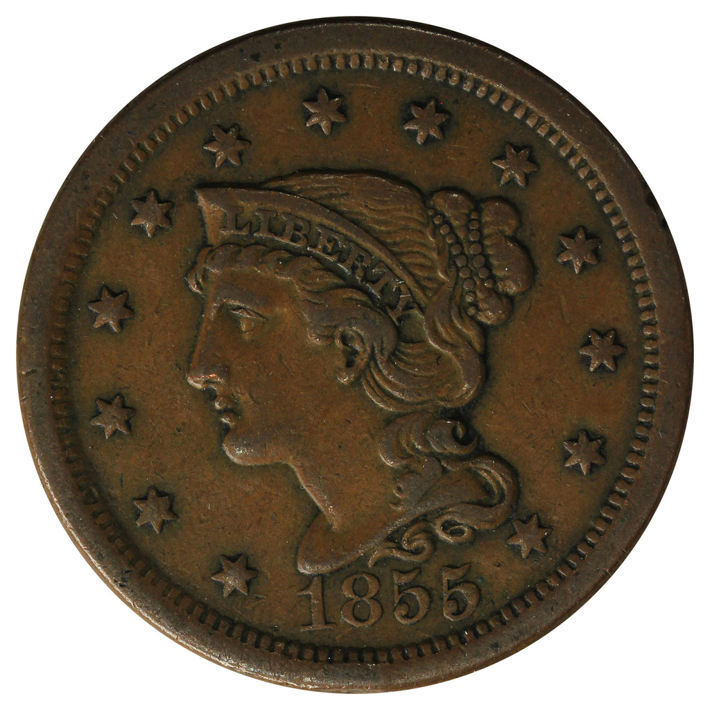 1855 Upright 5s USA Cent VF-EF (VF30) $