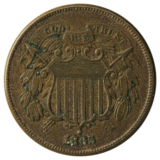 1865 USA 2 Cents Almost Uncirculated (AU-50) $