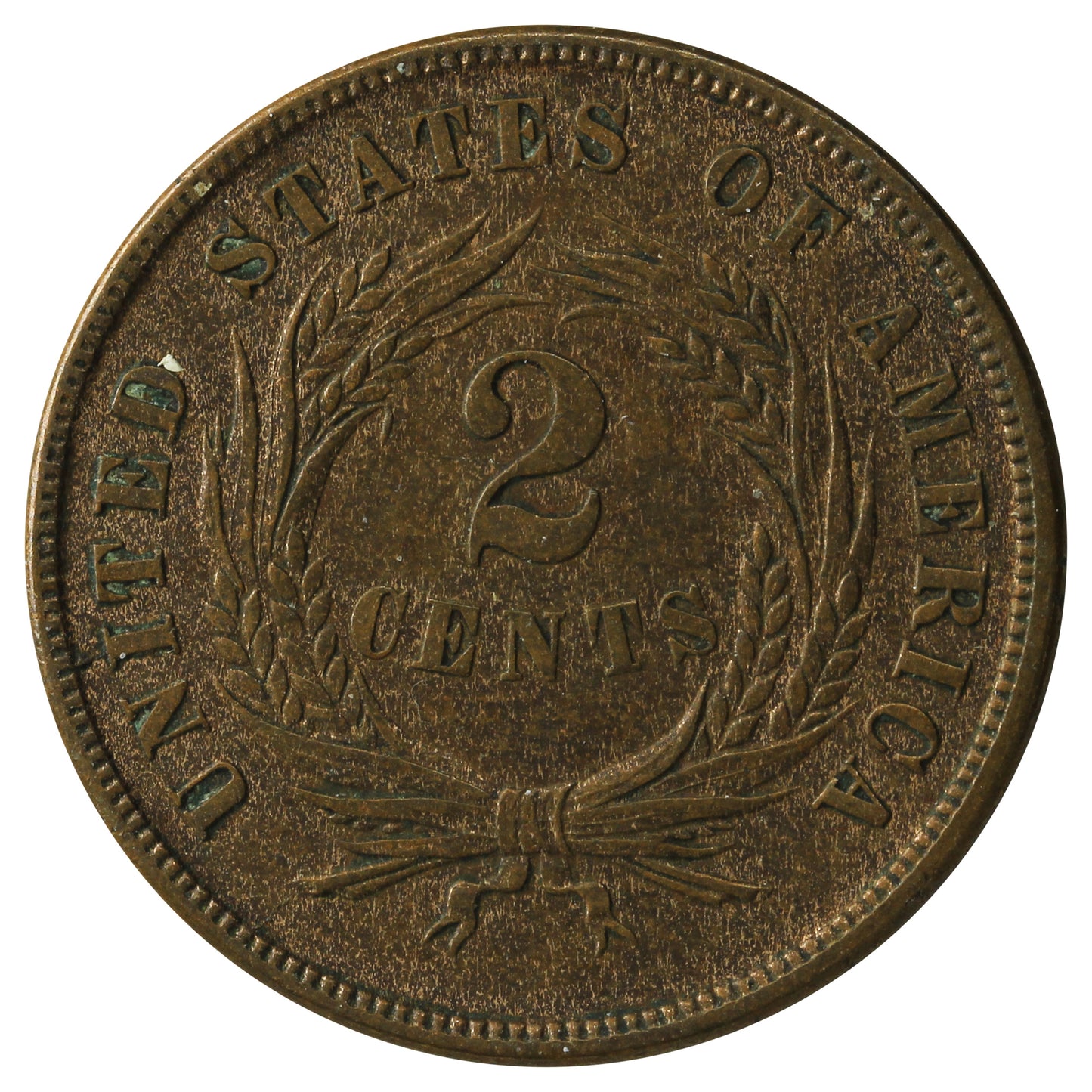 1865 USA 2 Cents Almost Uncirculated (AU-50) $