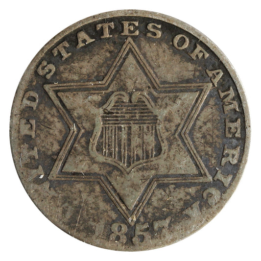 1857 USA 3 Cents F-VF (F-15) $