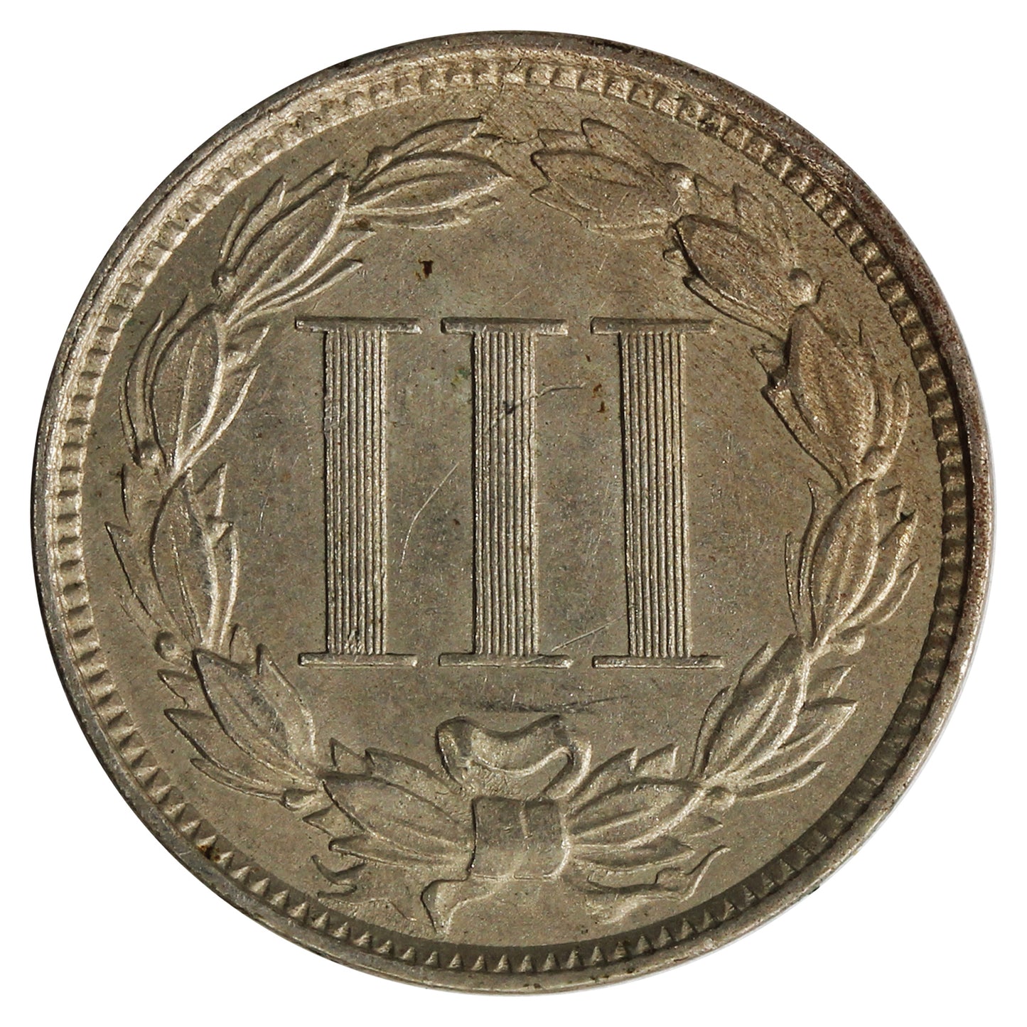 1867 Nickel USA 3 Cents UNC+ (MS-62) $