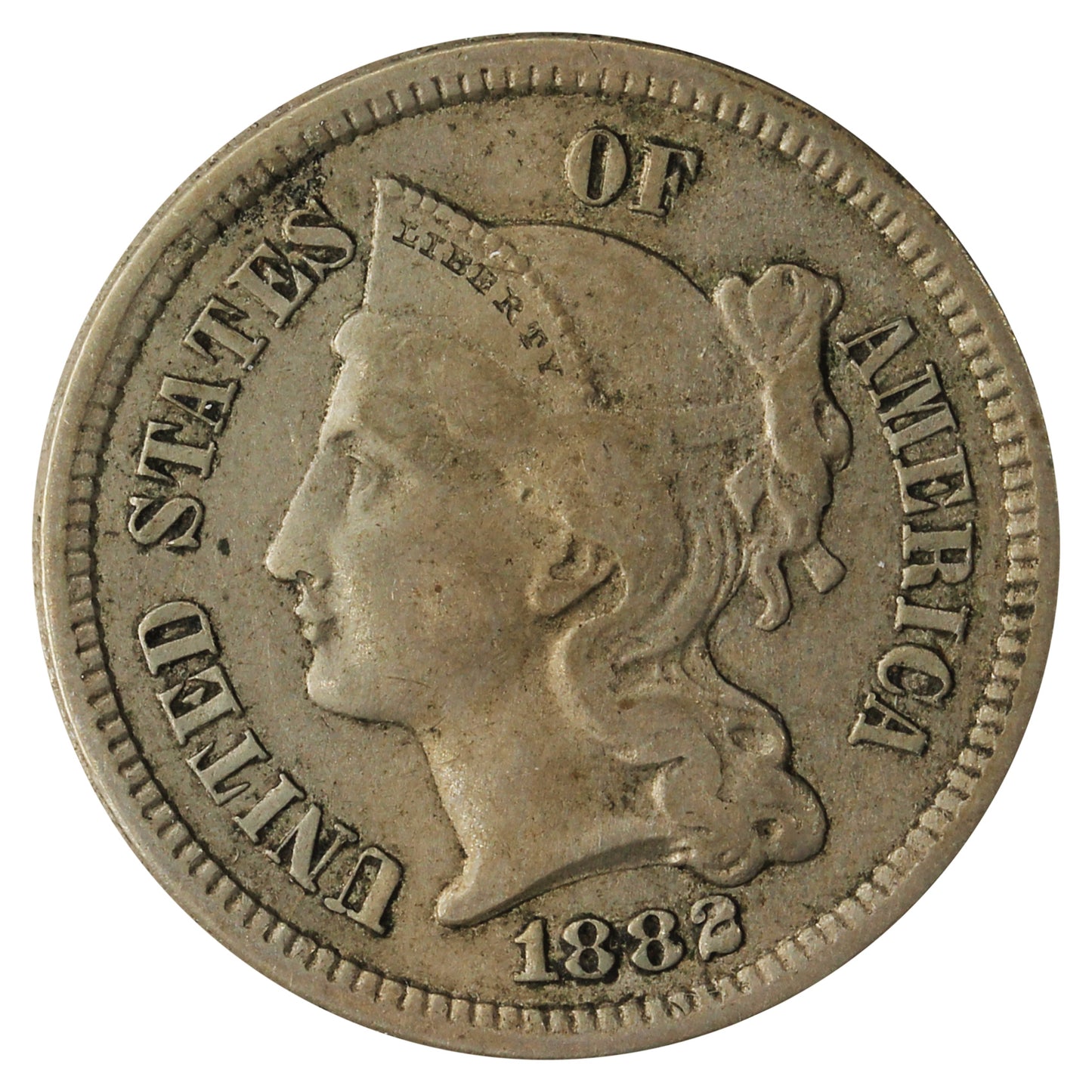1882 USA 3 Cents Extra Fine (EF-40) $
