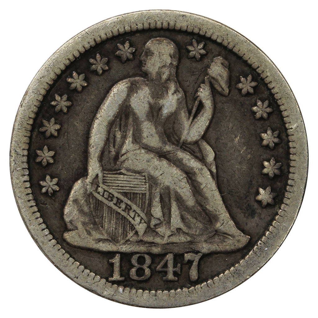 1847 USA Dime F-VF (F15) $