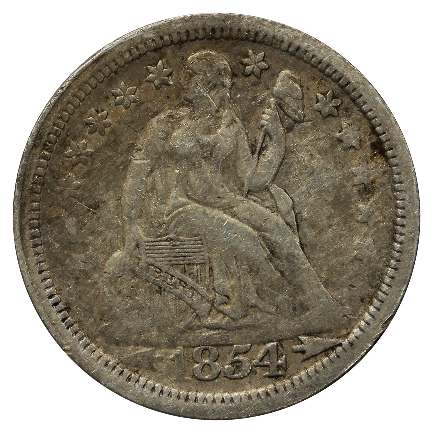 1854 USA Dime Very Fine (VF-20) $