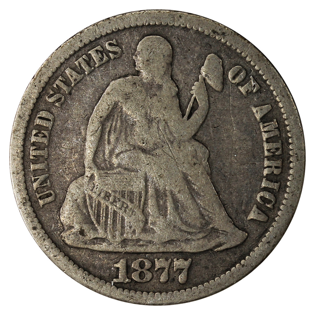 1877 CC USA Dime Very Good (VG-8) $