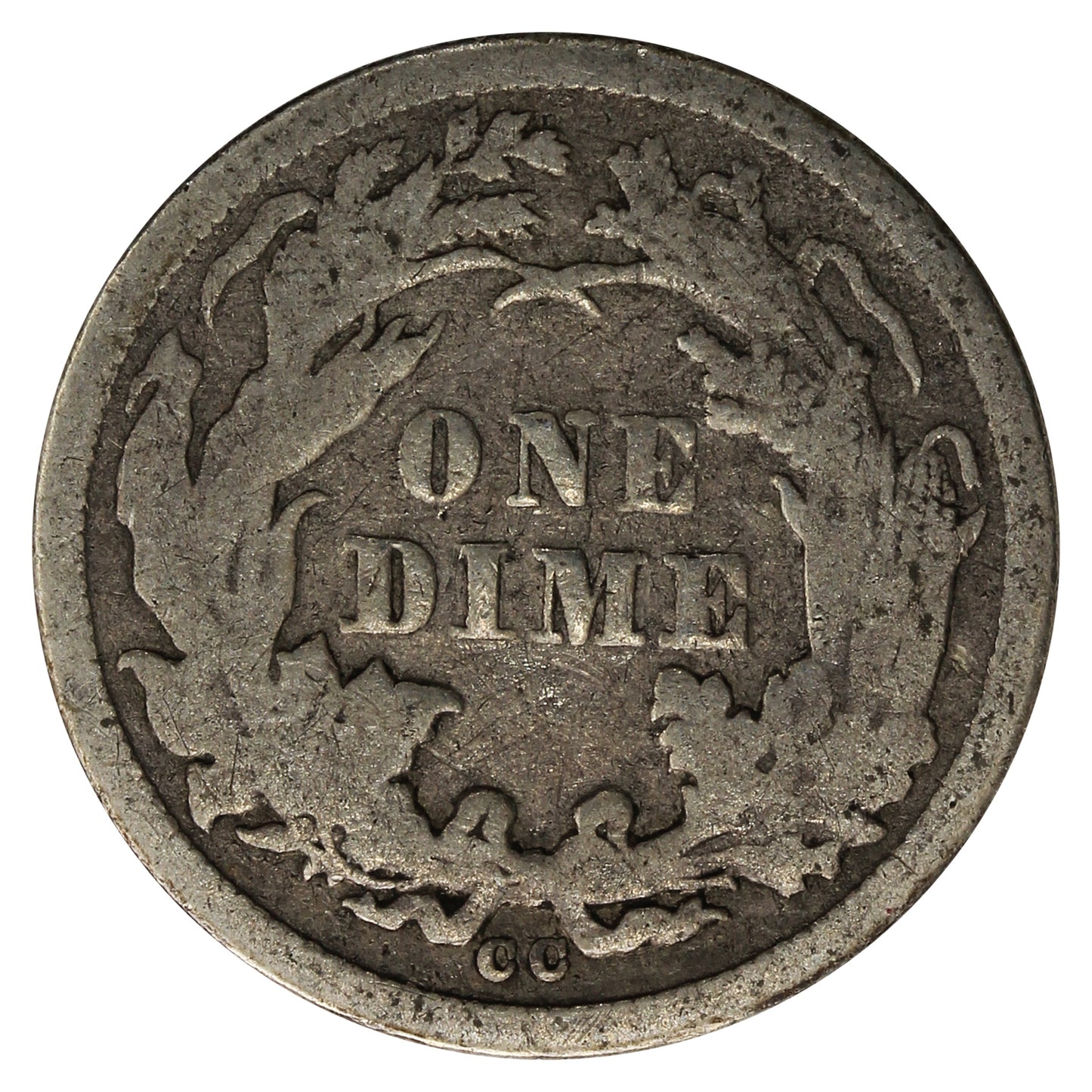 1877 CC USA Dime Very Good (VG-8) $