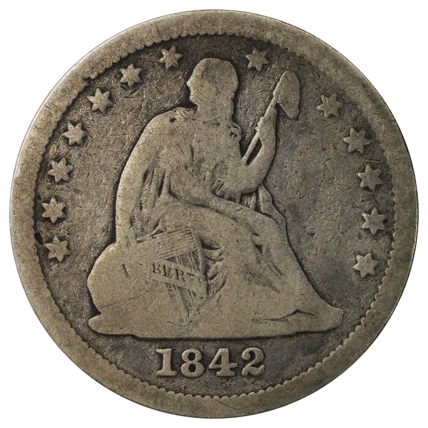 1842 USA Quarter Very Good (VG8) $
