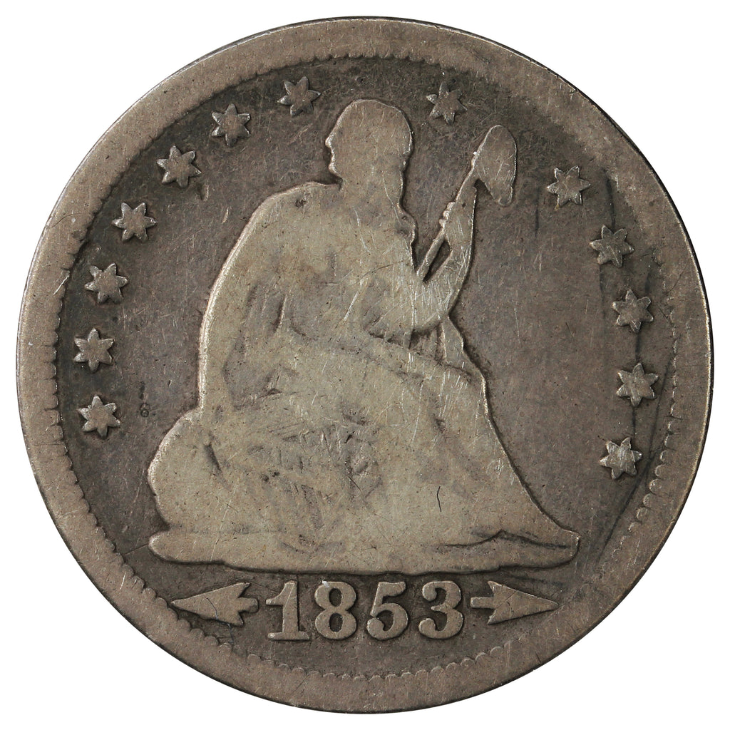 1853 Arrows & Rays USA Quarter Very Good (VG8) $