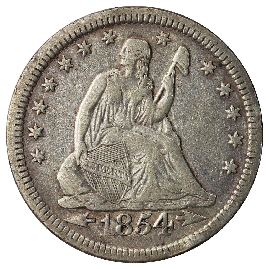 1854 Arrows No Rays USA Quarter VF-EF (VF30) $
