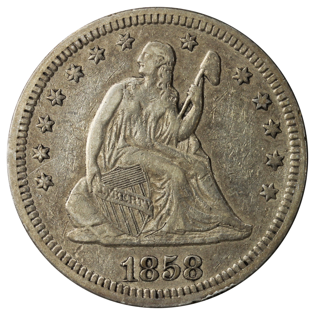 1858 USA Quarter VF-EF (VF30) $
