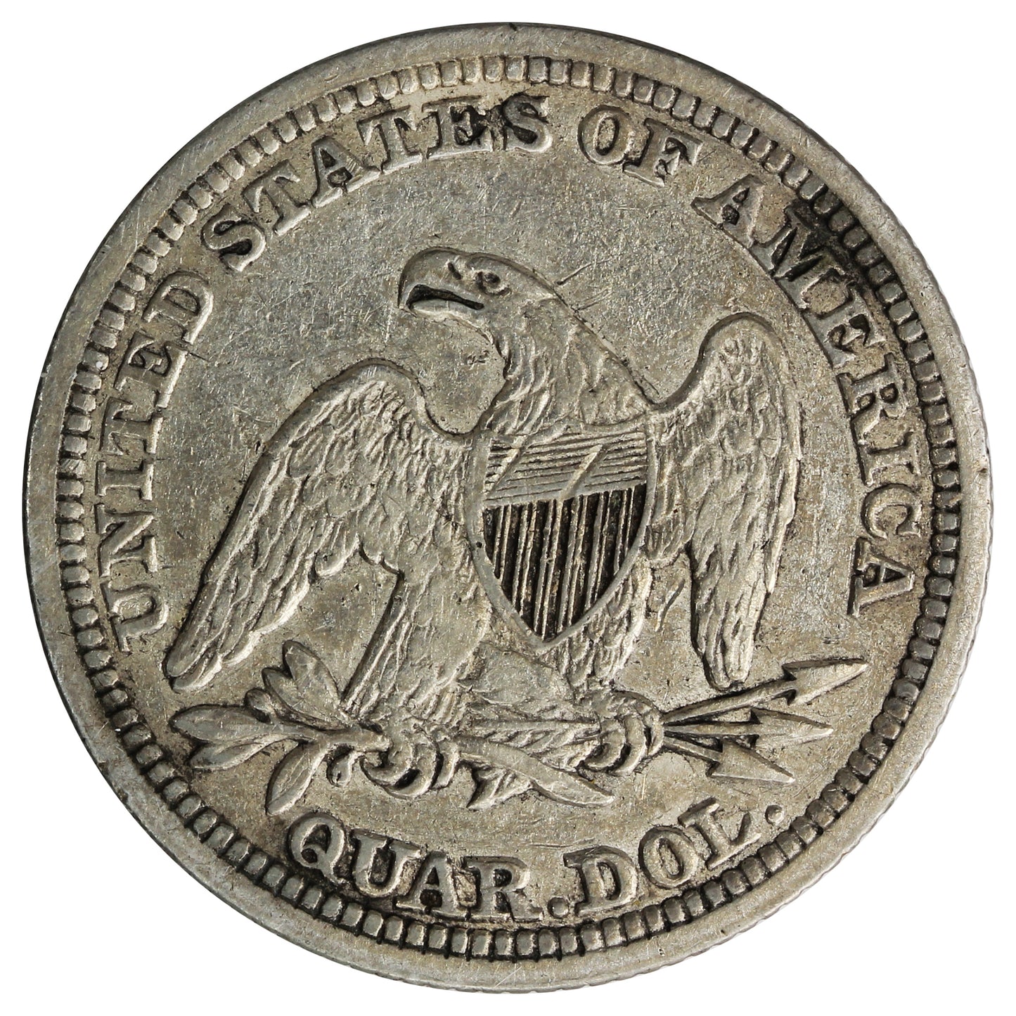 1858 USA Quarter VF-EF (VF30) $